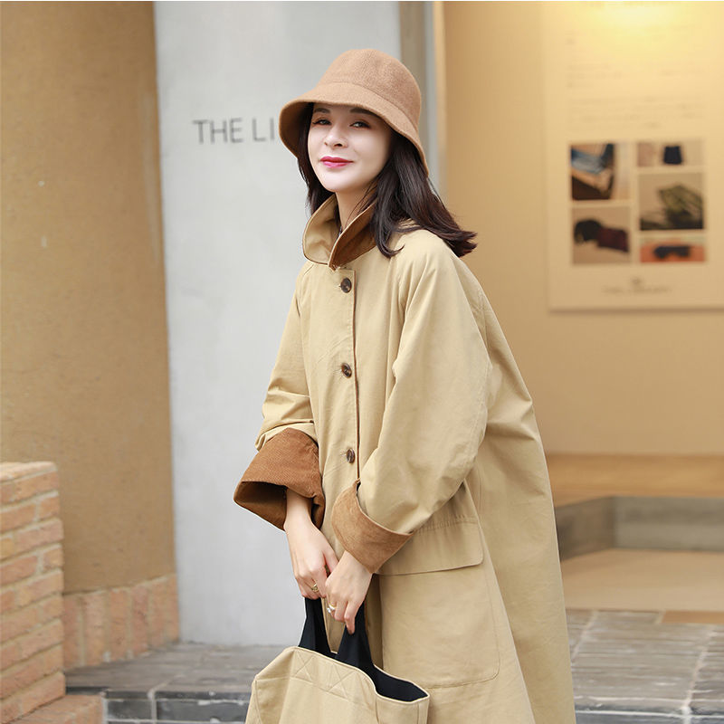 韓国ファッション エレガント 気質 オリジナル 文芸スタイル 両面着用 春秋服 百掛け トレンチコート 着痩せ 高級感 質感 ゆったり ジャケット母の日