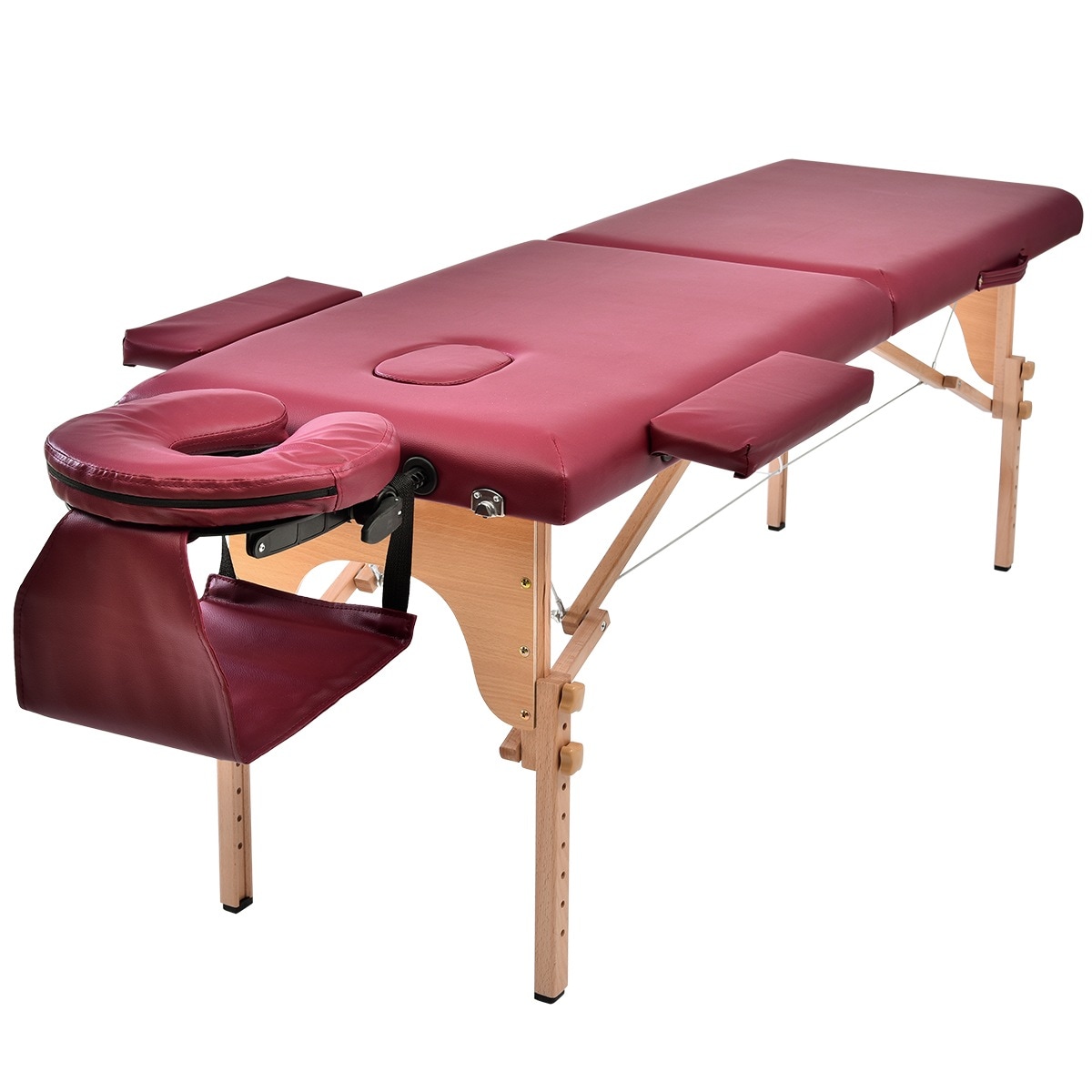 【46】マッサージベッド 折りたたみ コンパクト 超軽量 エステベッド 5カラー選べる マッサージ台 施術台 施術ベッド ベッド 出張マッサージ（ワイン）