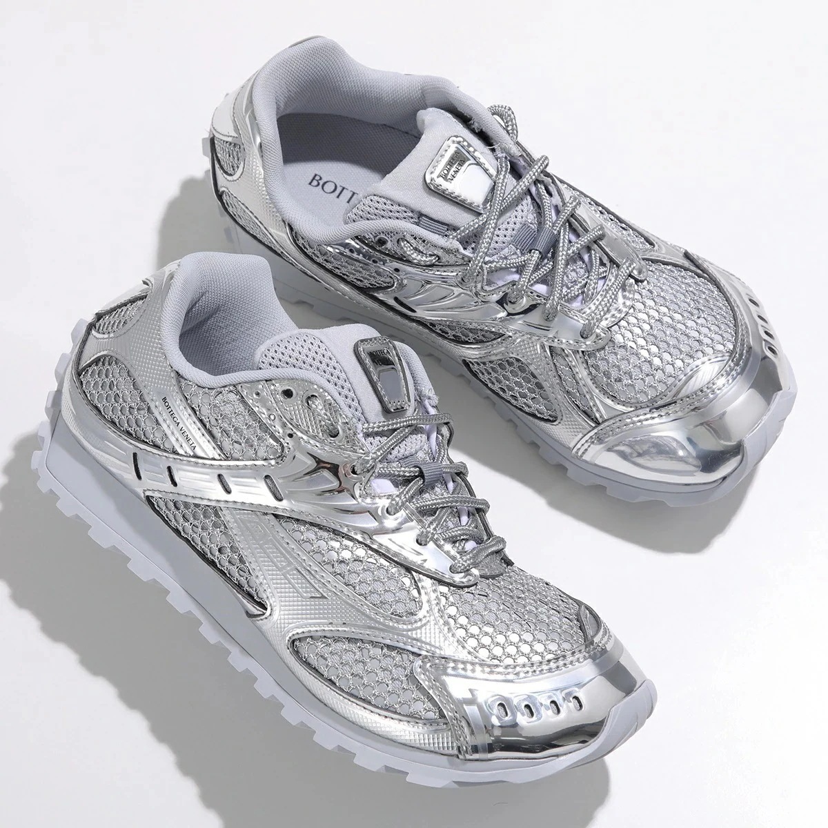 BOTTEGA VENETA ボッテガヴェネタ スニーカー ORBIT オービット 755915 V4V51 レディース ローカット メッシュ シューズ 靴 1414/SILVER