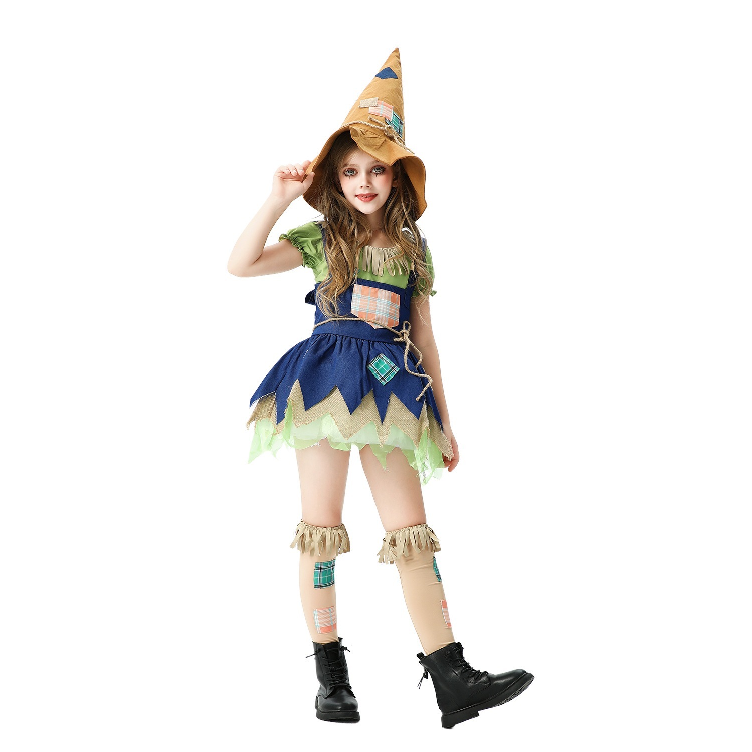 ハロウィンの子供用コスチュームかかし農場面白いドレス女の子のドレスピエロ魔女ステージパフォーマンスコスチューム