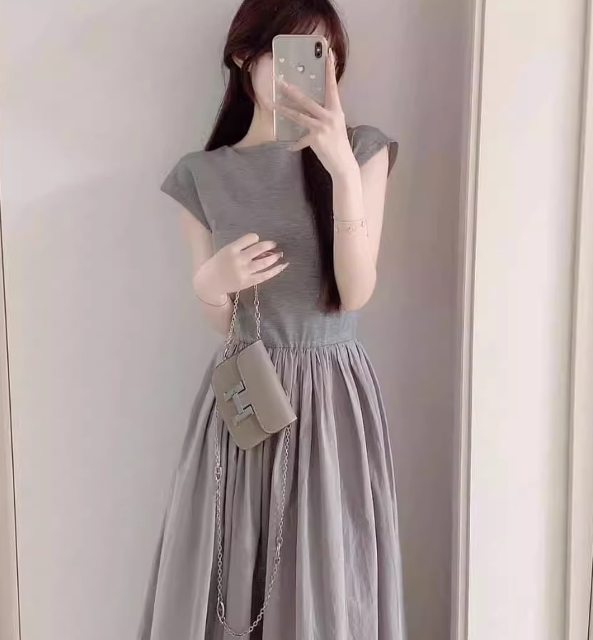 ワンピース デート モテアイテム ロングワンピース フレア フレンチスリーブ 無地 大人可愛い きれいめ 上品 おしゃれ かっこいい 大人可愛い ラブリー キュート ガーリー クール モード系 6,052円