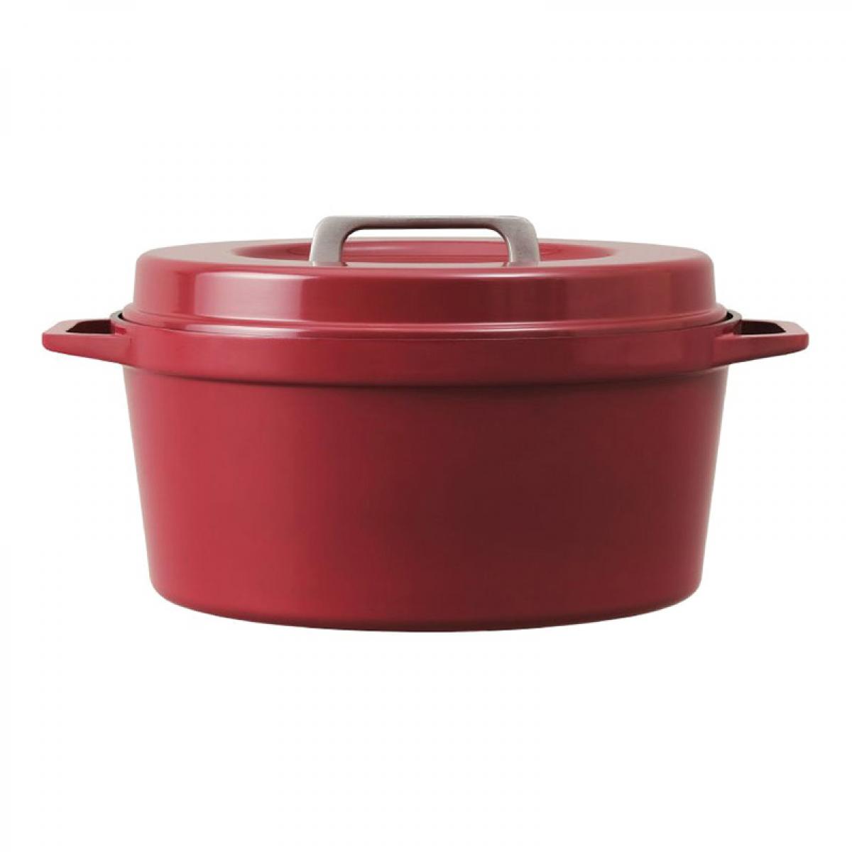 アイリスオーヤマ 無加水鍋 COTOCO 26cm SMKSN-S26 ビーツレッド IH ガス火 両手鍋 煮る 蒸す 炊く 茹でる 焼く 炒める