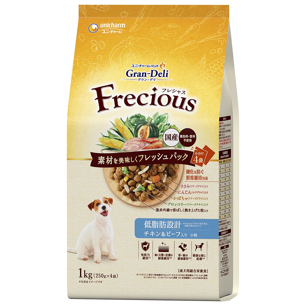 （まとめ買い）グラン/デリ フレシャス アダルト成犬用 低脂肪設計 チキン＆ビーフ入り 1kg 犬用フード [x3]