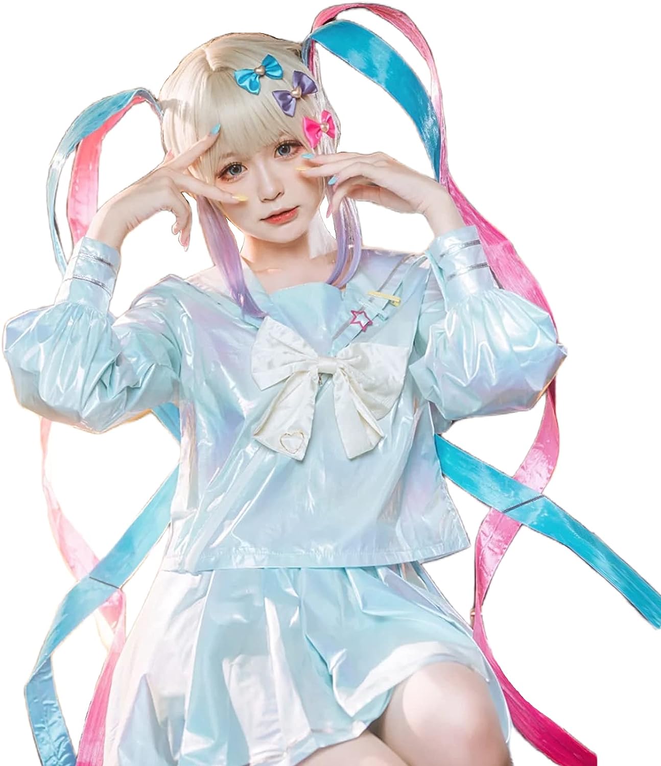 NEEDY GIRL OVERDOSE風 コスプレ 衣装 あめちゃん風 セーラー服 超絶最かわてんしちゃん 制服 超てんちゃん コスチューム 仮装 アナウンサーの女の子は重度に依存します風 日常服 学