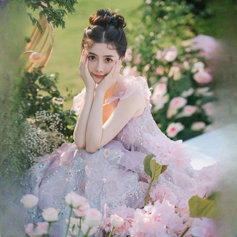 パーティードレス 二次会用 ウェディングドレス Aラインワンピース レースの花 演奏会 エレガンス ロングドレス 成人式 姫系 発表会/撮影用/お嫁さん/披露宴/花嫁 カラードレス ボートネック 11,095円