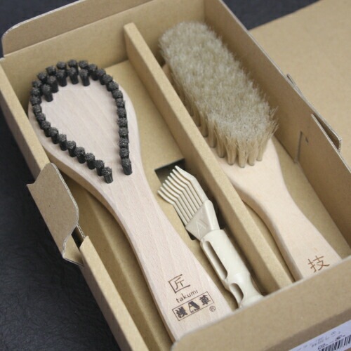 浅草アートブラシ 匠と技のセット 毛玉取りブラシ 匠 先が2列の改良型 洋服ブラシ 技 【沖縄不可】