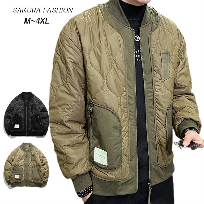 キルティングジャケット メンズ 中綿 あたたか キルティング ブルゾン アウター コート 長袖 羽織り ゆったり 秋 冬 春 MA-1 あったか 暖か レディース MA1 ライトアウタ 防寒