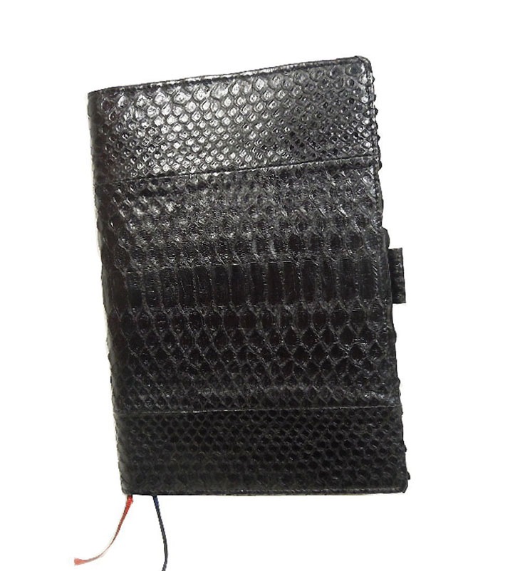 ANiSIE アニシエ レザーコレクション グッズ DIARY COVER パイソン 本革 年版ダイアリーカバー A5サイズ 蛇革 3color (Black) ブラック