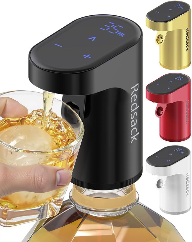 ウイスキーポンプ4L定量調整可 電動定量ディスペンサー酒ポンプ ワインデカンター充電式 自動流量分布 デジタル表示 ウイスキーポンプ (黒)