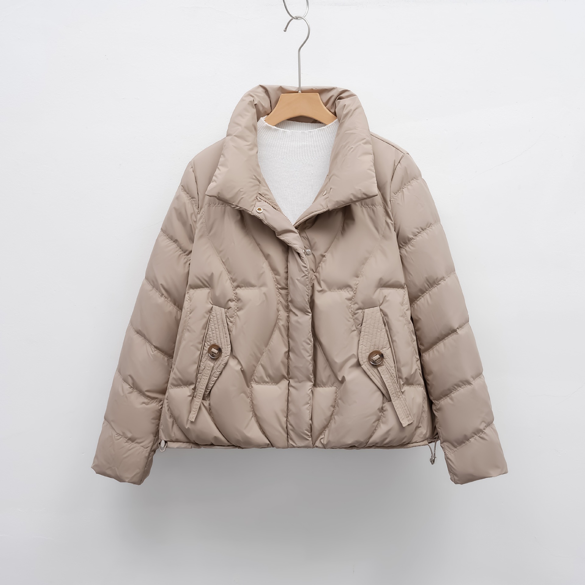 平湖冬暖かい新しいダウンジャケットレディーススタンドカラースリム気質小さなシンプルな無地コートトレンド