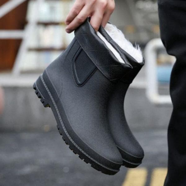 レインブーツ 毛靴 メンズ長靴 防寒靴 毛ブーツ 釣り靴