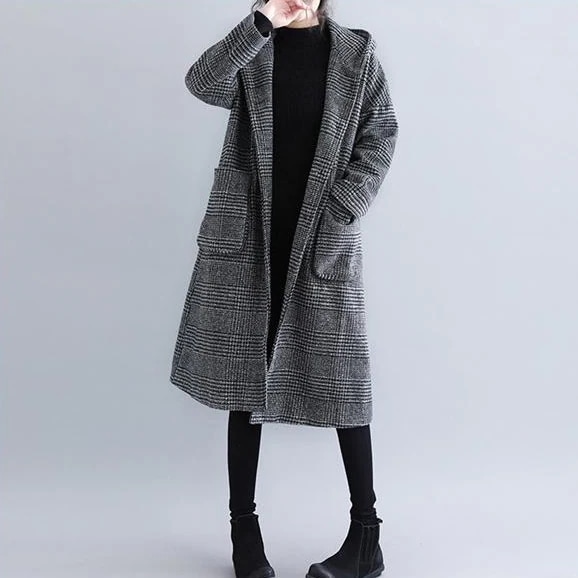 チェスターコート チェック柄フードコート レディース アウター ジャケット グレンチェック Ａライン 防寒対策 羽織り ポケット付き 4,929円