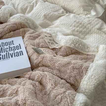 韓国新作暖かい柔らかい快適毛布厚みのあるプラスフリース秋冬フリースブランケットカバーブランケット