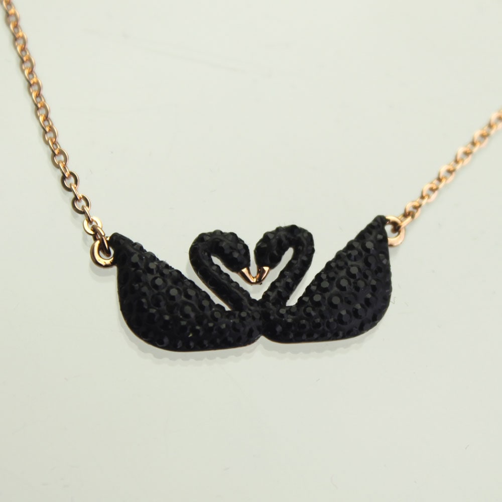 ネックレス ペンダント アイコニックスワン ダブル ローズゴールド/ブラック 5296468