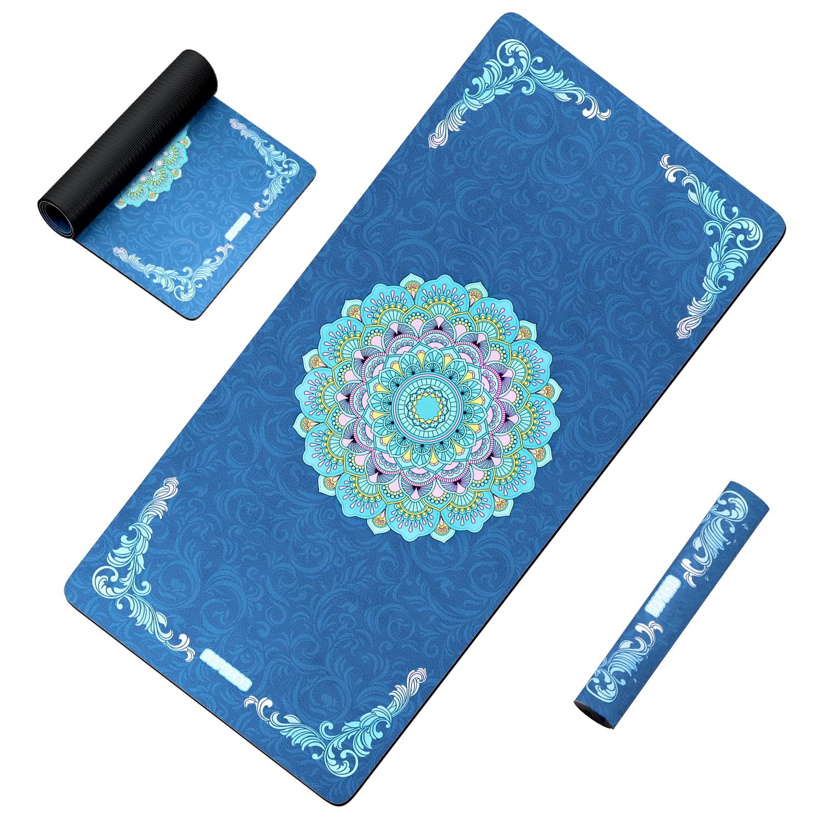 HAPBEAR ヨガマット トレーニングマット エクササイズマット 【日本専用設計】防滑 高密度 撥水&洗わず速乾 二面機能で汗でも安定スエード肌触り 0.6cm厚 183x91cm 収納袋付 (ヨ