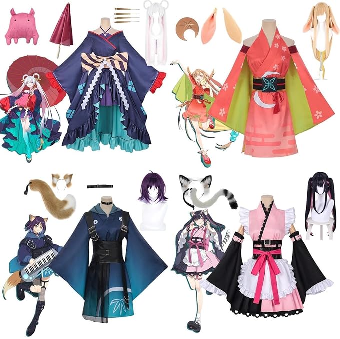 超かぐや姫！かぐや 月見ヤチヨ 酒寄彩葉 コスプレ 衣装 ウィッグ付き 豪華セット 大人用 文化祭 ステージ服 ハロウィン クリスマス アニメ仮装 イベント