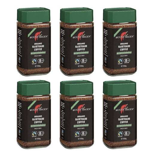 【お得な6個セット】マウントハーゲン オーガニック カフェインレス インスタントコーヒー 100g x 6