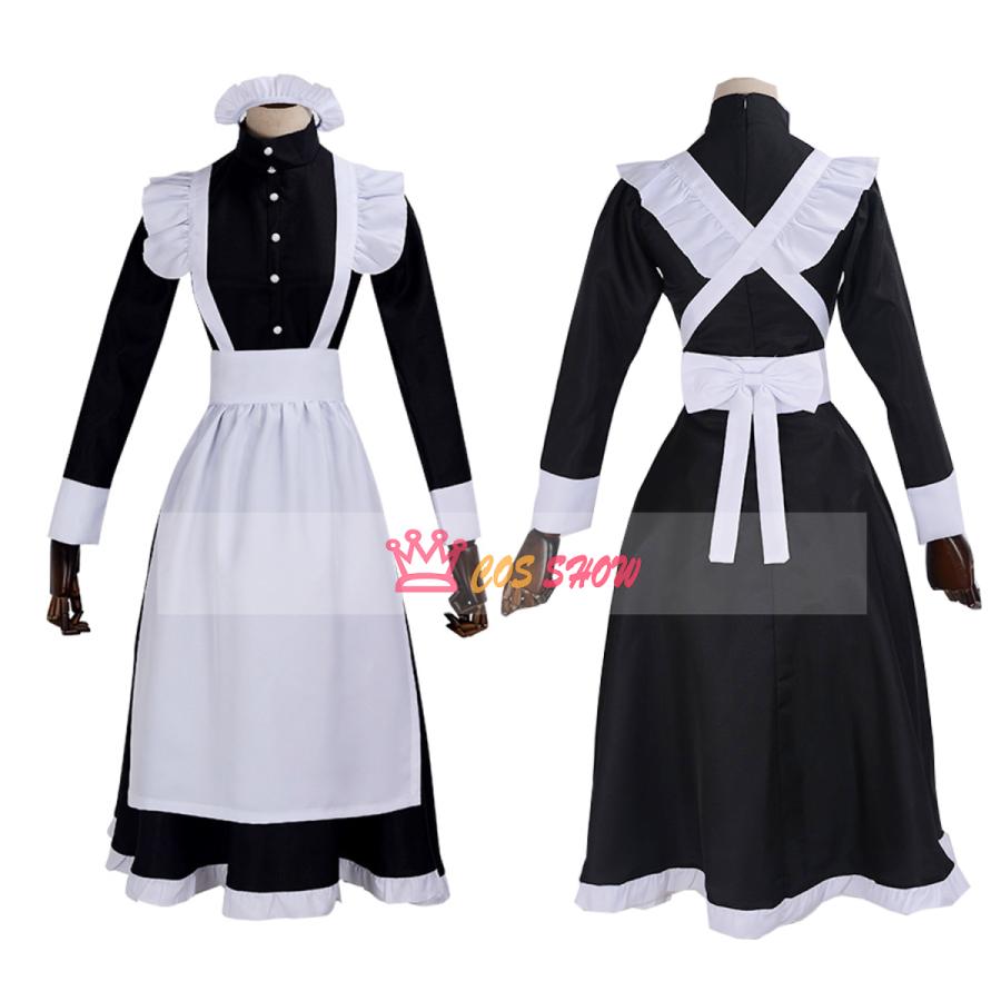 人気商品N0.1 実物撮影 英国メイド服 コスプレ衣装 ロング ワンピース かわいい ゴスロリ リボン+髪飾り付き 仮装 イベント ハロウィン 文化祭 ステージ