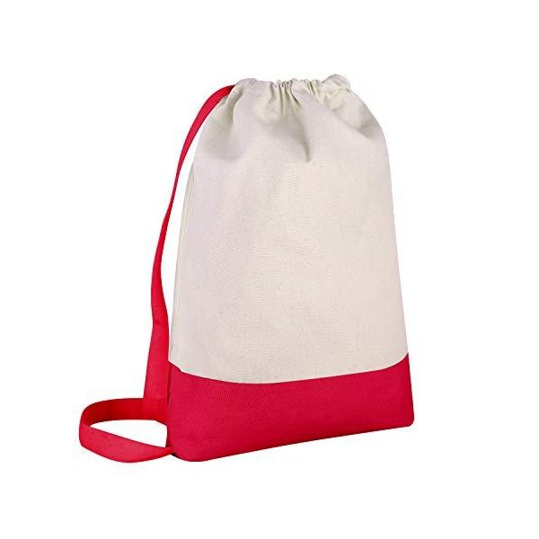 Pack of 12 - Durable Canvas Backpack Bags Two Tone Canvas Sport Promotional Backpacks Bulk - Arts an