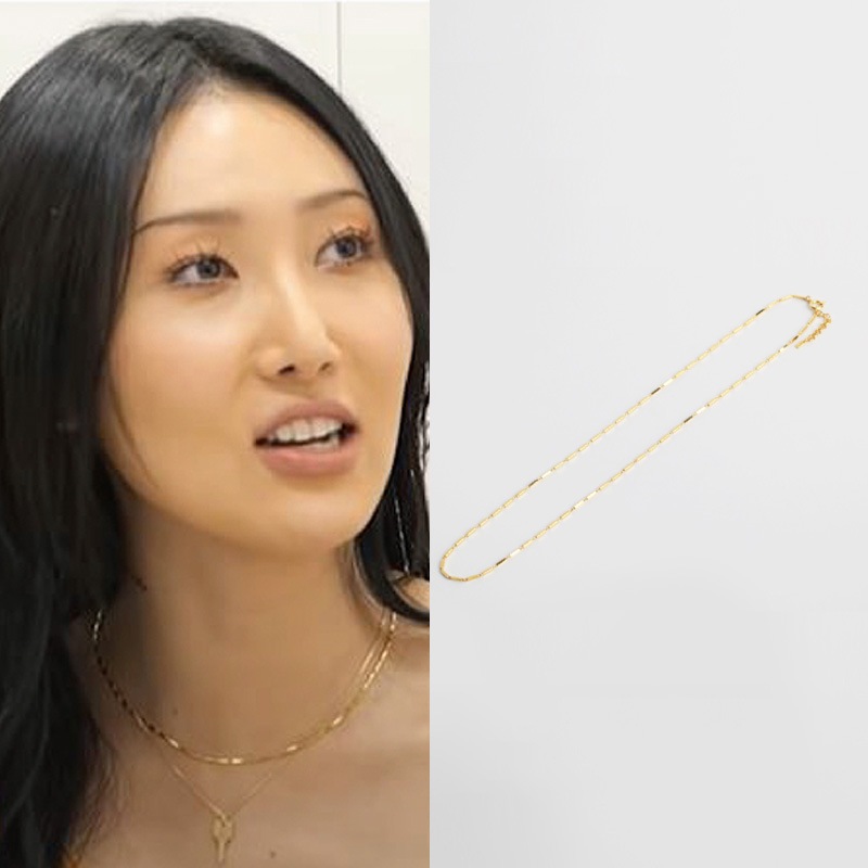 [MAMAMOOファサ着用] スクエアチャームチェーン ネクリス/ 韓国女性アクセサリー韓国ジュエリー韓国ファッション