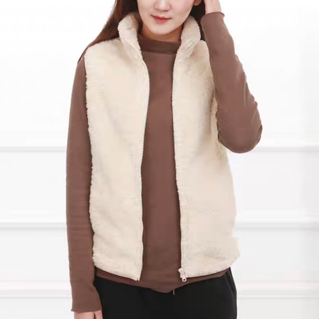 トレンド 韓国風 オルチャン アウター ベスト トップス 袖なし ノースリーブ ハイネック タートルネック ストレート Iライン 前開き 合わせやすい かわいい 大人可愛い きれいめ シンプル