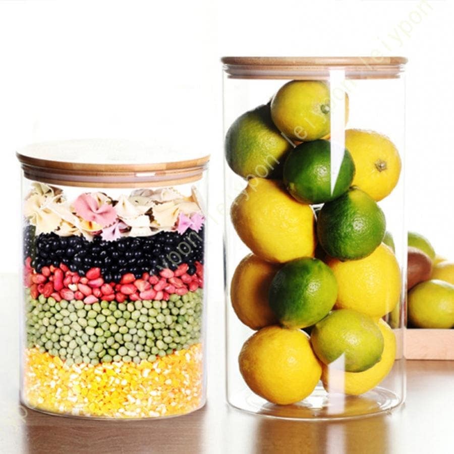 丸型 保存容器 密閉保存瓶 キッチン 収納 気密性 深型 透明 ガラス おしゃれ シンプル 台所 湿気を防ぐ 食品貯蔵タンク 大容量 透明安全性 多機能 収納整理