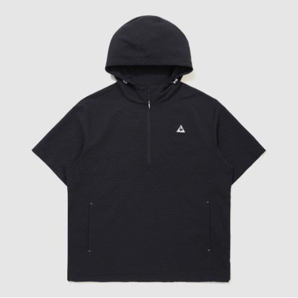 ジャケット BQK QR223LJK62-BLK ユニ シアサッカー ルーズフィット 半袖アノラック / BLACK