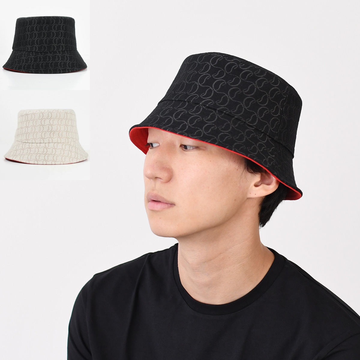 CHRISTIAN LOUBOUTIN クリスチャン ルブタン 帽子 Bobino バケットハット 1245249 メンズ ユニセックス ブラック ベ