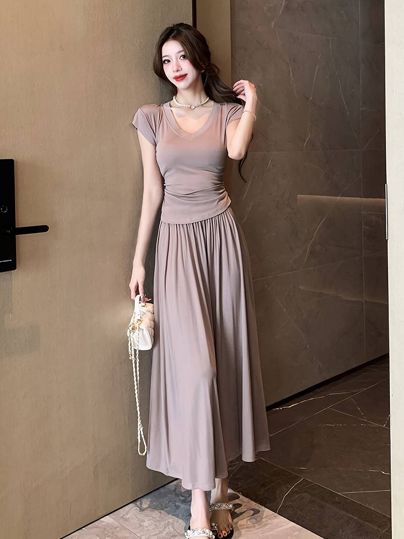 トップス＆スカートSET セットアップ 風 オールインワン レディース セットアップ ノースリーブ 夏 ジョーゼットオールインワン レディス レデイース ladies　オールインワン レディース パー