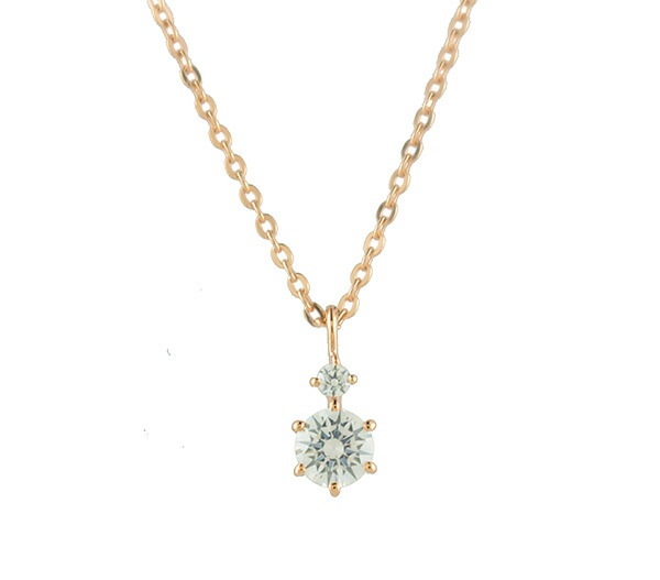 ネックレス レディース 2石モチーフ ネックレス キュービックジルコニア シルバー