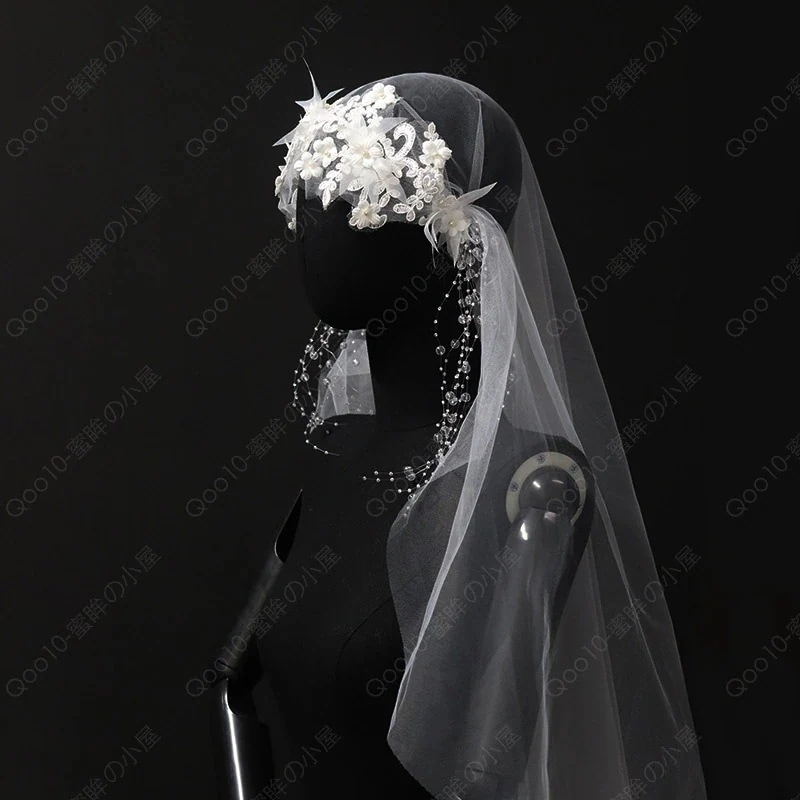 品質保証 ウェディングベール ジュリエットベール ジュリエットキャップ ミディアムベール ル リボン フラワー レース ウエディングベール 結婚式 花嫁 二次会-16