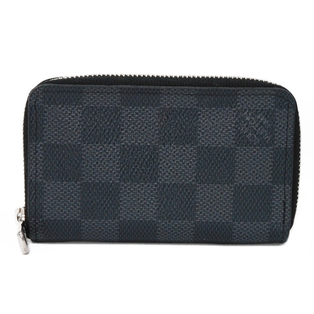 【中古】 コインケース ブラック 新型 ラウンドファスナー RFID ジッピーコインパース ダミエ グラフィット N63076