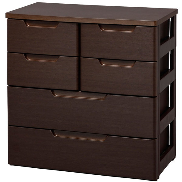 マルチユースチェスト 4段 MU-7224 木目ブラウン メーカー直送