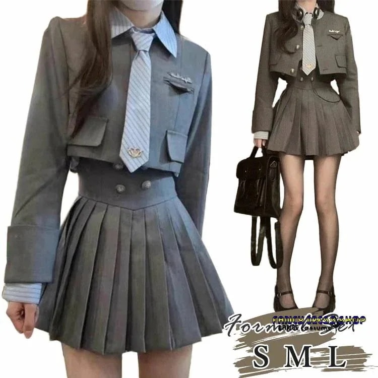 【急速出荷!】【制服標準装備】卒業式 スーツ 女の子 卒服 女の子 ネクタイ 韓国 制服 フォーマル スーツ 高校生 ジャケット シャツ ブラウス スカート 大きいサイズ プリーツスカート レディ