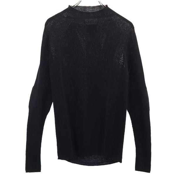 日本製 ウール100％ 長袖 ニット S ブラック系 セーター メンズ