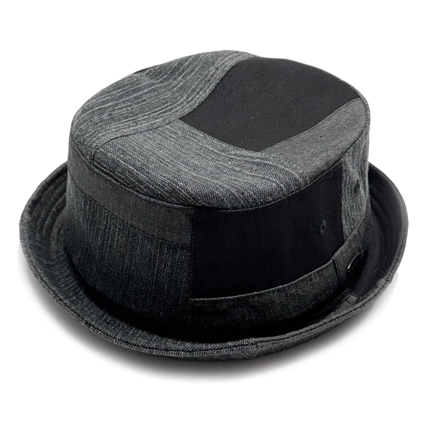 [ルーベン] RUBN BLACK CLECTION 別注デザイン 大きいサイズも選べる デニムパッチ ポークパイハット バケットハット バケハ パッチワーク ハット 切替え FREE ブラック 5,752円