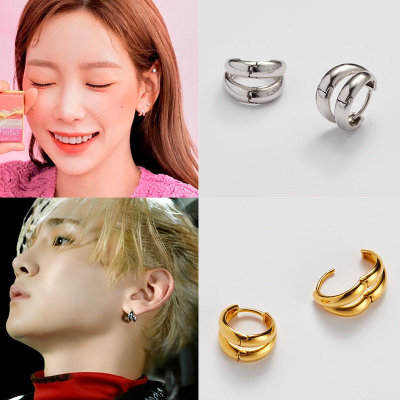 [テヨン/クリスタル/TWICEジヒョ/KEY/ジェシカ/テミン/OH MY GIRLジホ&スンヒ着用]Vフープ イヤリング 6,889円