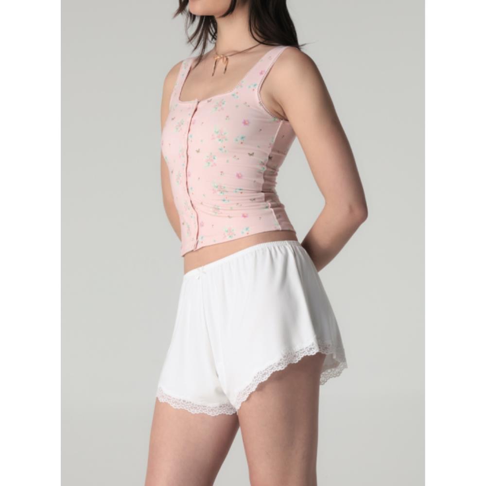 GLOWNY LACE BREEZE SHORTS WHITE GY25LWPT006WH