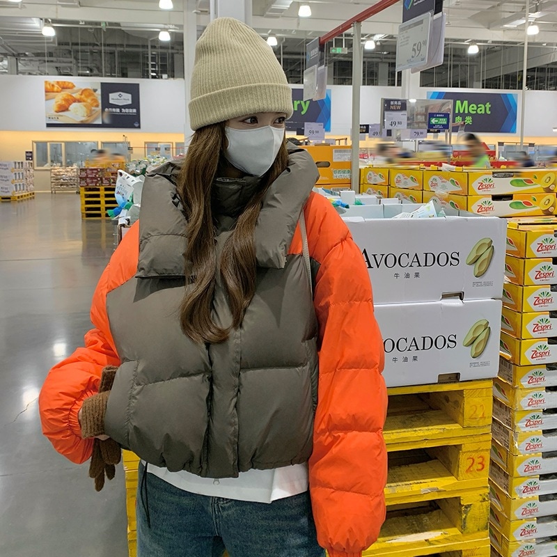 軽量で暖かいカラーブロックダウンジャケット2024新時代の緩い肥厚90ホワイトダックダウンパン服