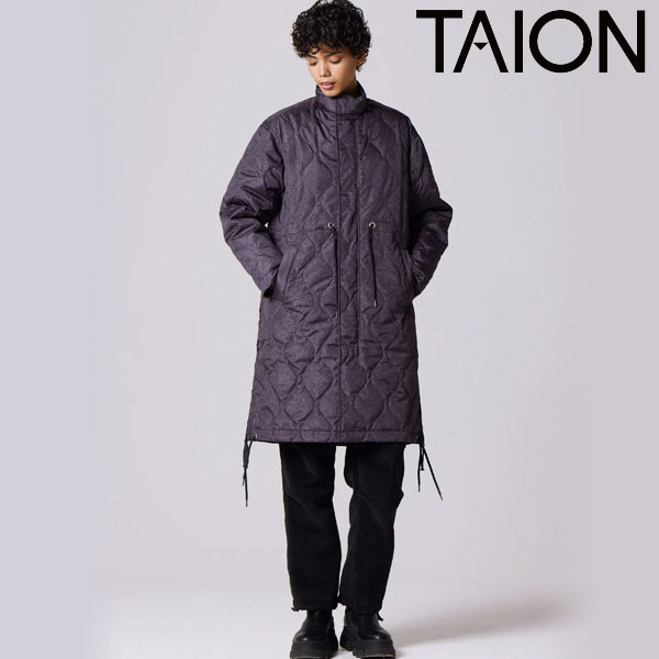 【SALE10%OFF】【即納】TAION タイオン アウター ミリタリーフライフロントダウンコート 長袖 ダウン コート ミドル丈 w113ml-1long