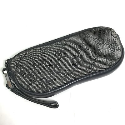 極美品❣️GUCCIグッチ❣️ポーチGG柄小さめデニムブラックコスメトラベル 極美品❣️GUCCIグッチ❣️ポーチGG柄小さめデニムブラック