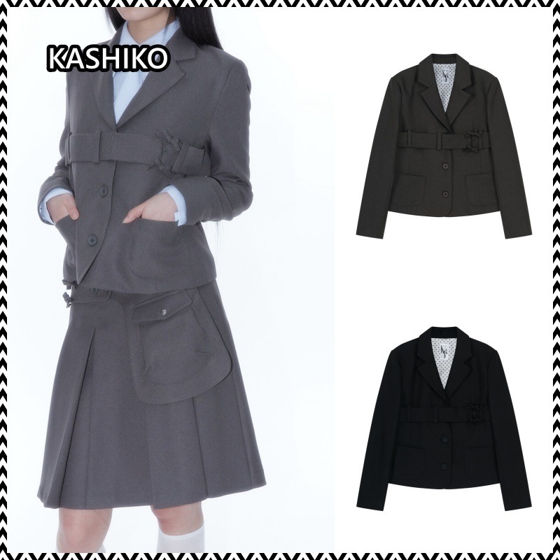 Kashiko Ribbon Belted Preppy Jacket