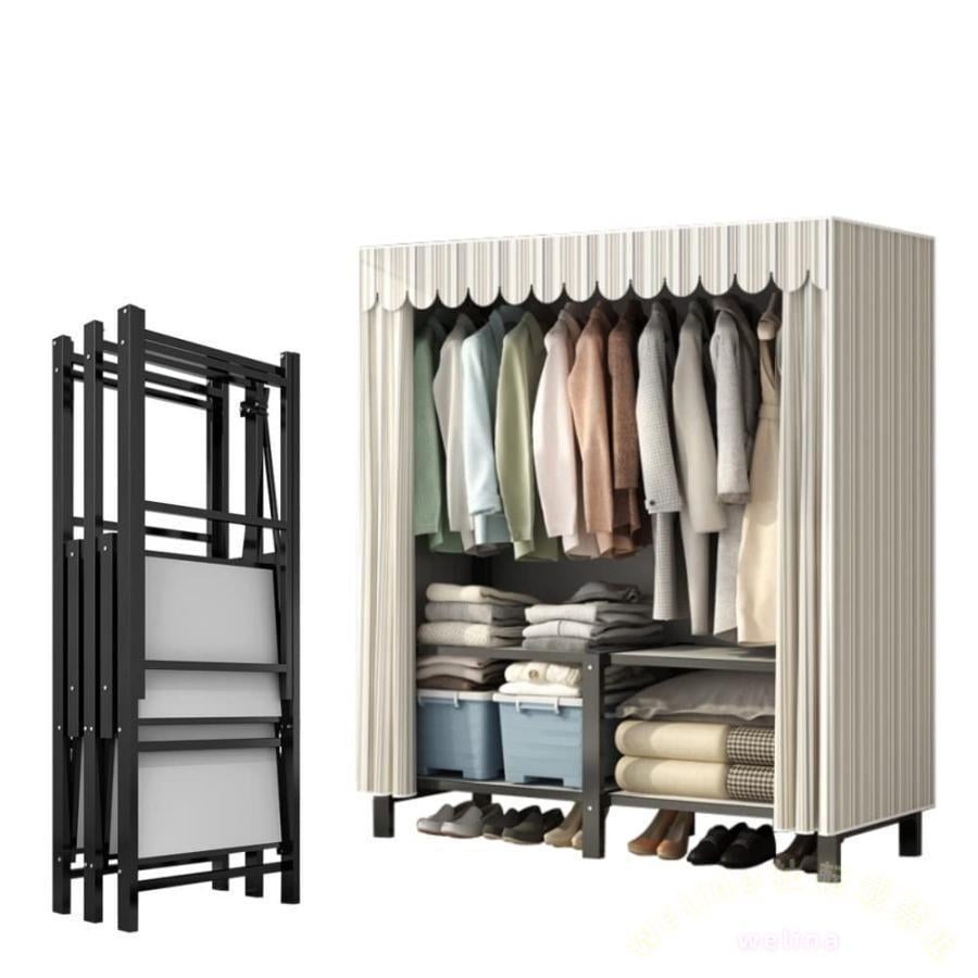 ワードローブ 組み立て不要 カバー付き 大容量 クローゼット ハンガーラック 衣類収納 省スペース 防水 防塵 防汚 おしゃれ 長持ち