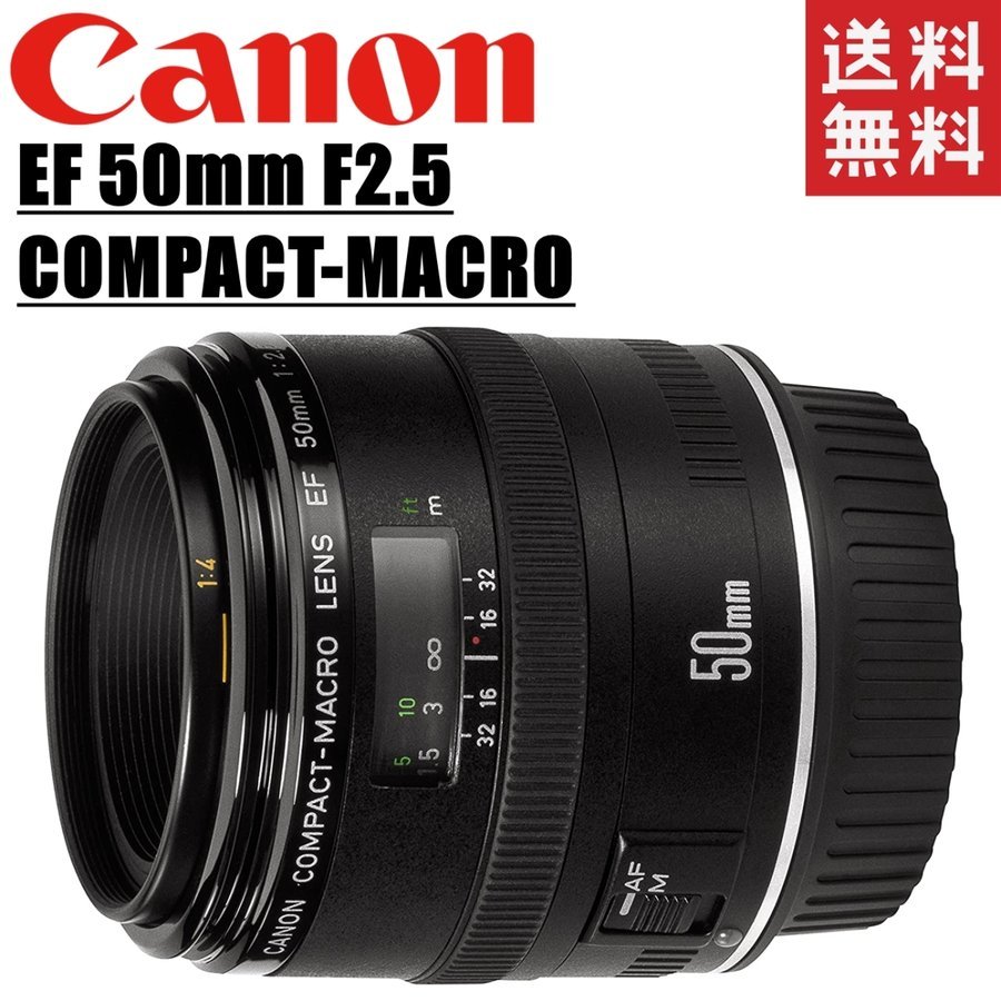 EF 50mm F2.5 コンパクト マクロレンズ フルサイズ対応 一眼レフ カメラ 中古