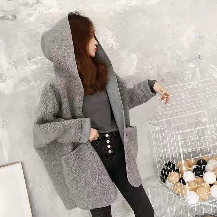 新作セール ボアコート レディース 大きいサイズ ボアブルゾン 異素材 もこもこ 長袖パーカー フード 韓国