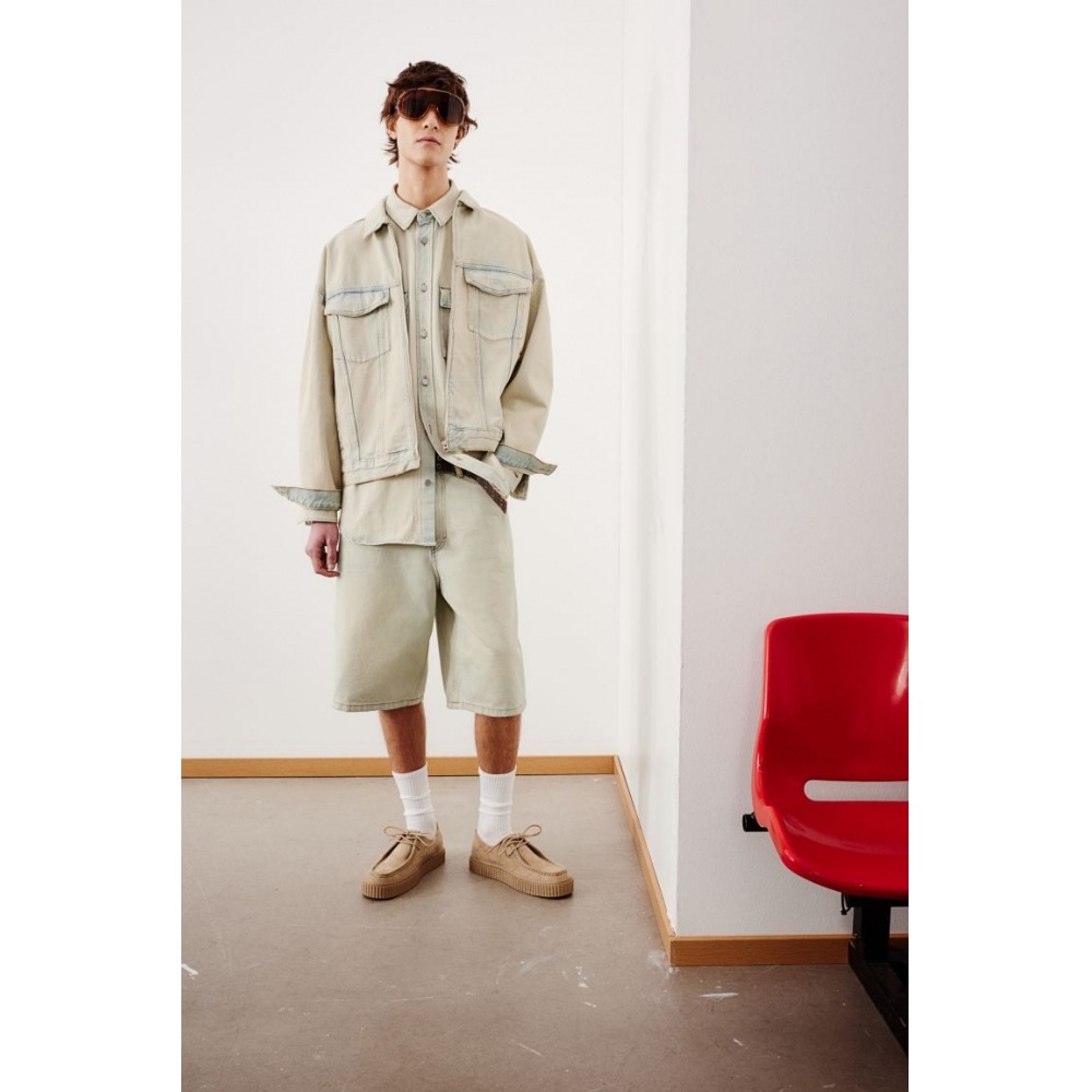 H&Mデニムバギーショート ペールデニムブルー