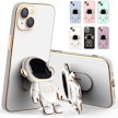 2枚購入贈1枚 宇宙飛行士 iPhone14 iPhone13 ケース iPhone12 ケース iphone11 ケース 背面カメラレンズ保護フィルム付き スタンド機能 かわいい スマホカバー