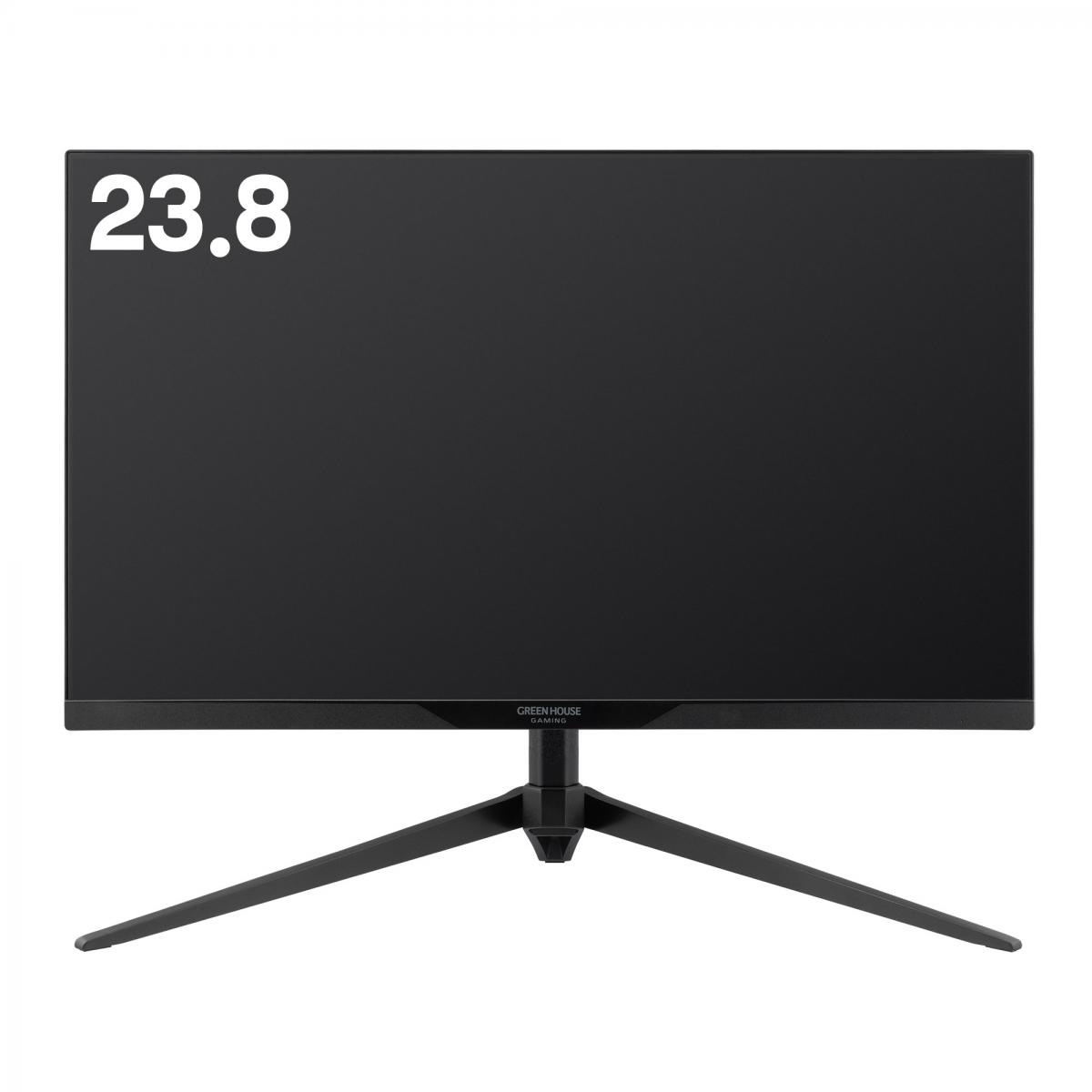 グリーンハウス 23.8型 ゲーミングディスプレイ GH-GLCC238B-BK ブラック 液晶ディスプレイ 最高リフレッシュレート165Hz 高速応答速度1ms