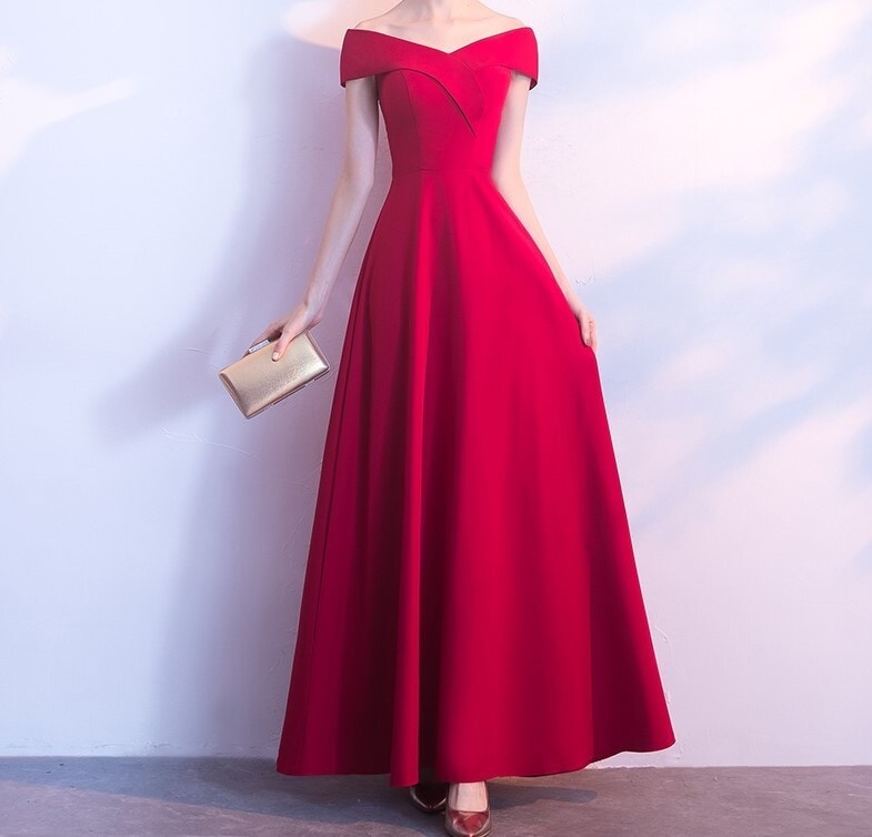 ワンピドレス ロング丈 ハイウエスト オフショルダー ワンピース ロング 半袖 Vネック オフショル