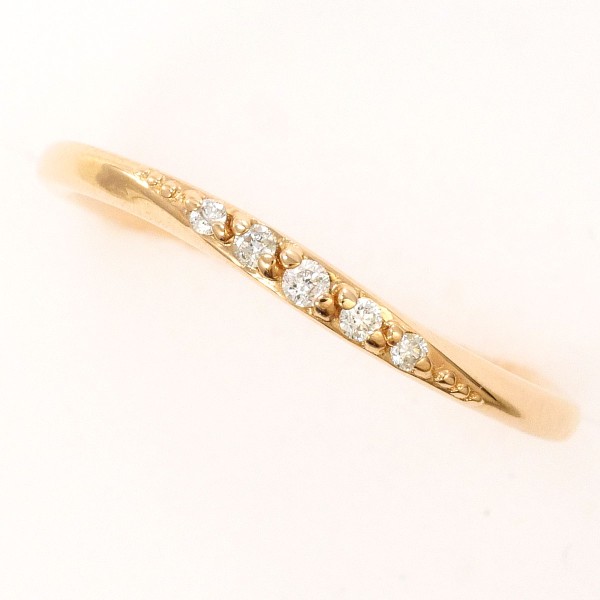 カナル4℃ K10PG リング 指輪 7号 ダイヤ 総重量約1.1g ジュエリー 中古